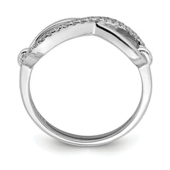 Sterling Shimmer Sterling Silver Rhodium-plated 20 Stone CZ Infinity Symbol Ring