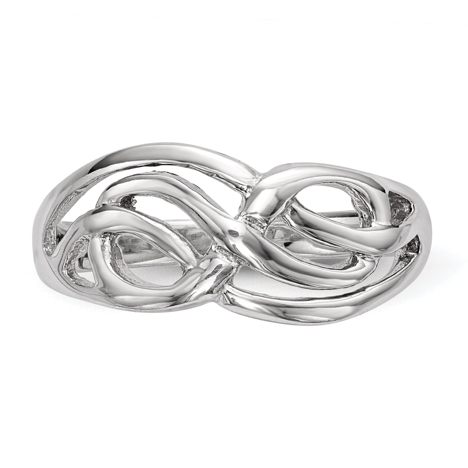 Sterling Silver Rhodium-plated Polished Infinity Ring