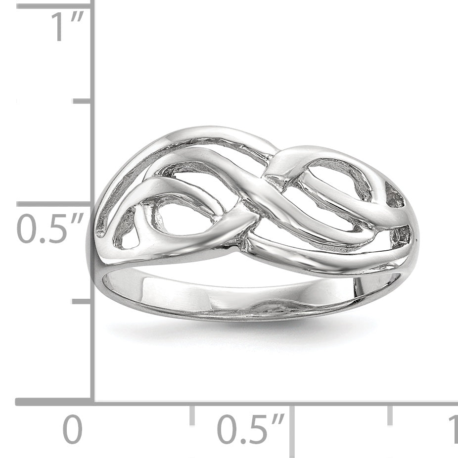 Sterling Silver Rhodium-plated Polished Infinity Ring