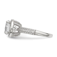 Sterling Silver Rhodium-plated CZ Pav‚ Ring