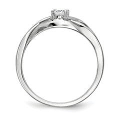 Sterling Silver Rhodium-plated CZ Ring