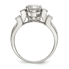 Sterling Silver Rhodium-plated CZ Tiered Pav‚ Ring