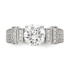 Sterling Silver Rhodium-plated CZ Tiered Pav‚ Ring