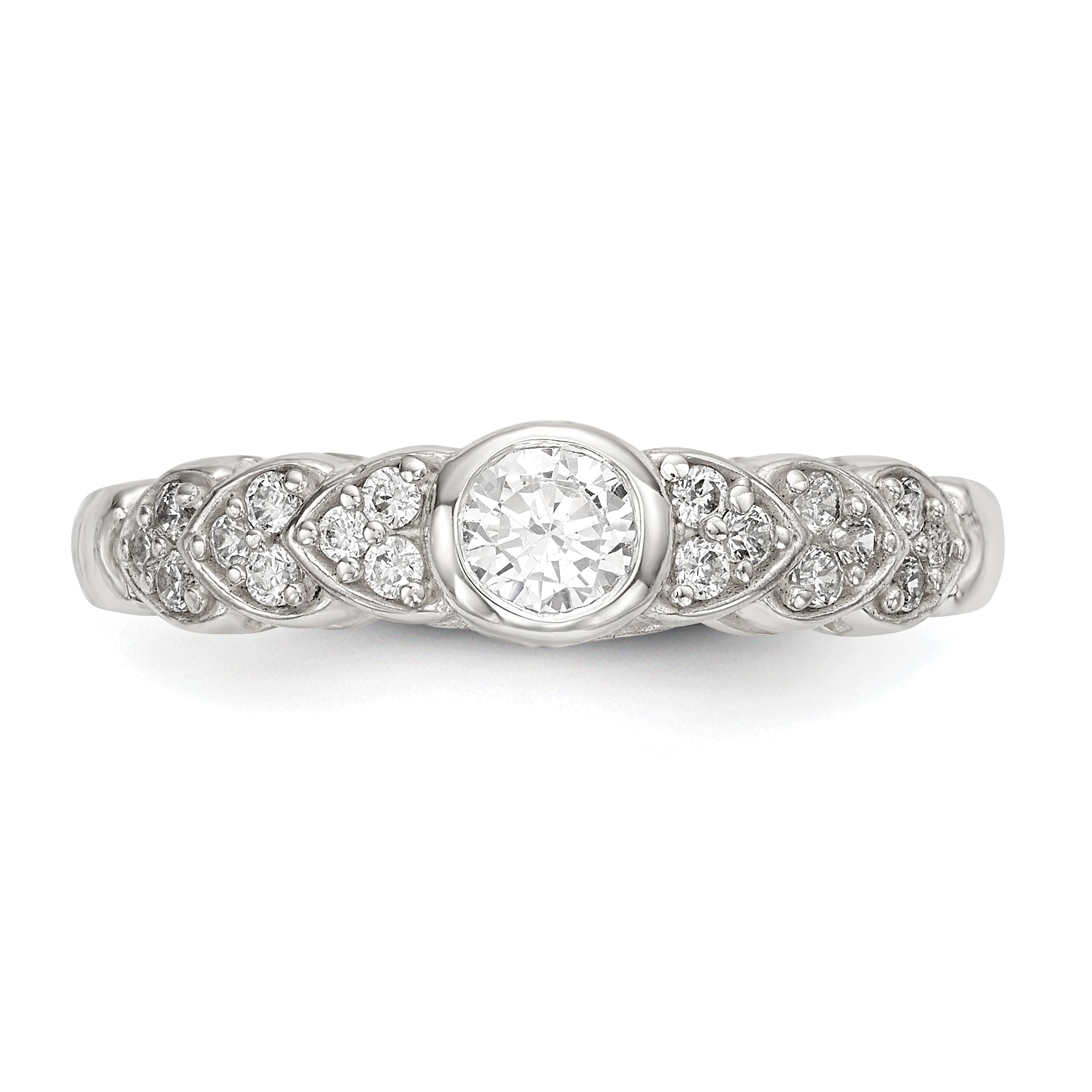 Sterling Silver Polished CZ Fancy Ring