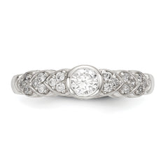 Sterling Silver Polished CZ Fancy Ring