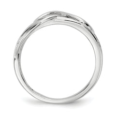 Sterling Silver Rhodium-plated CZ Infinity Ring