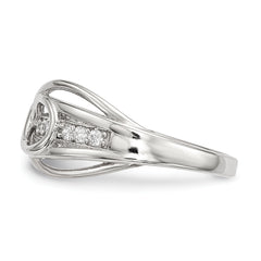 Sterling Silver Rhodium-plated CZ Infinity Ring