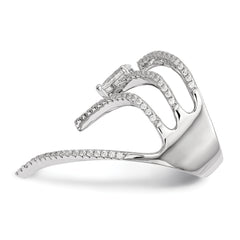 Sterling Silver Rhodium-plated CZ Ring