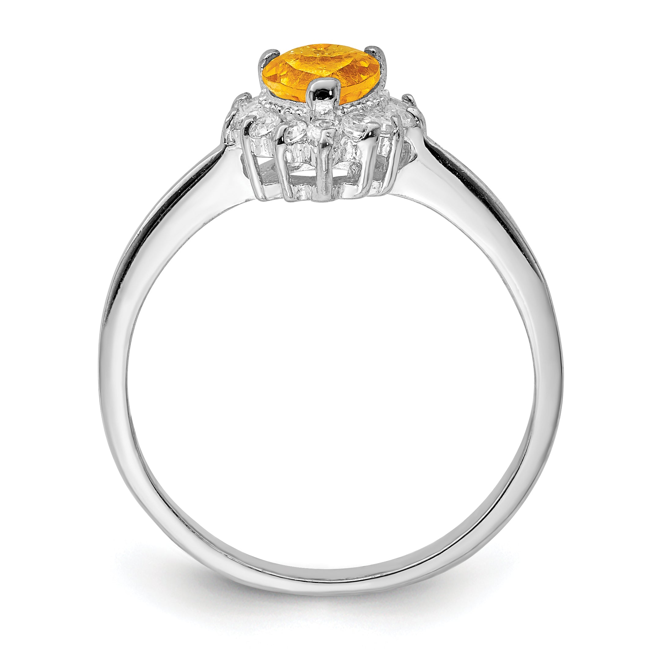 Sterling Silver Rhodium Citrine ring