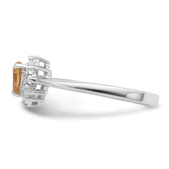 Sterling Silver Rhodium Citrine ring