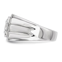 Sterling Silver Rhodium-plated Mens CZ Ring