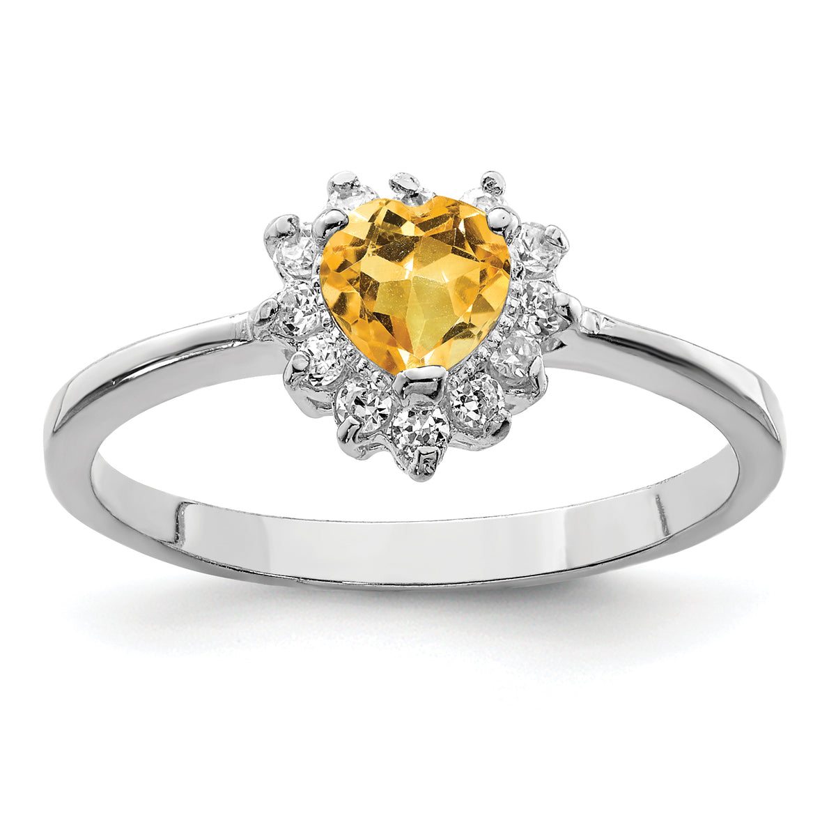 Sterling Silver Rhodium Citrine ring