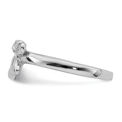 Sterling Silver Rhodium-plated Polished CZ Dragonfly Children's Ring