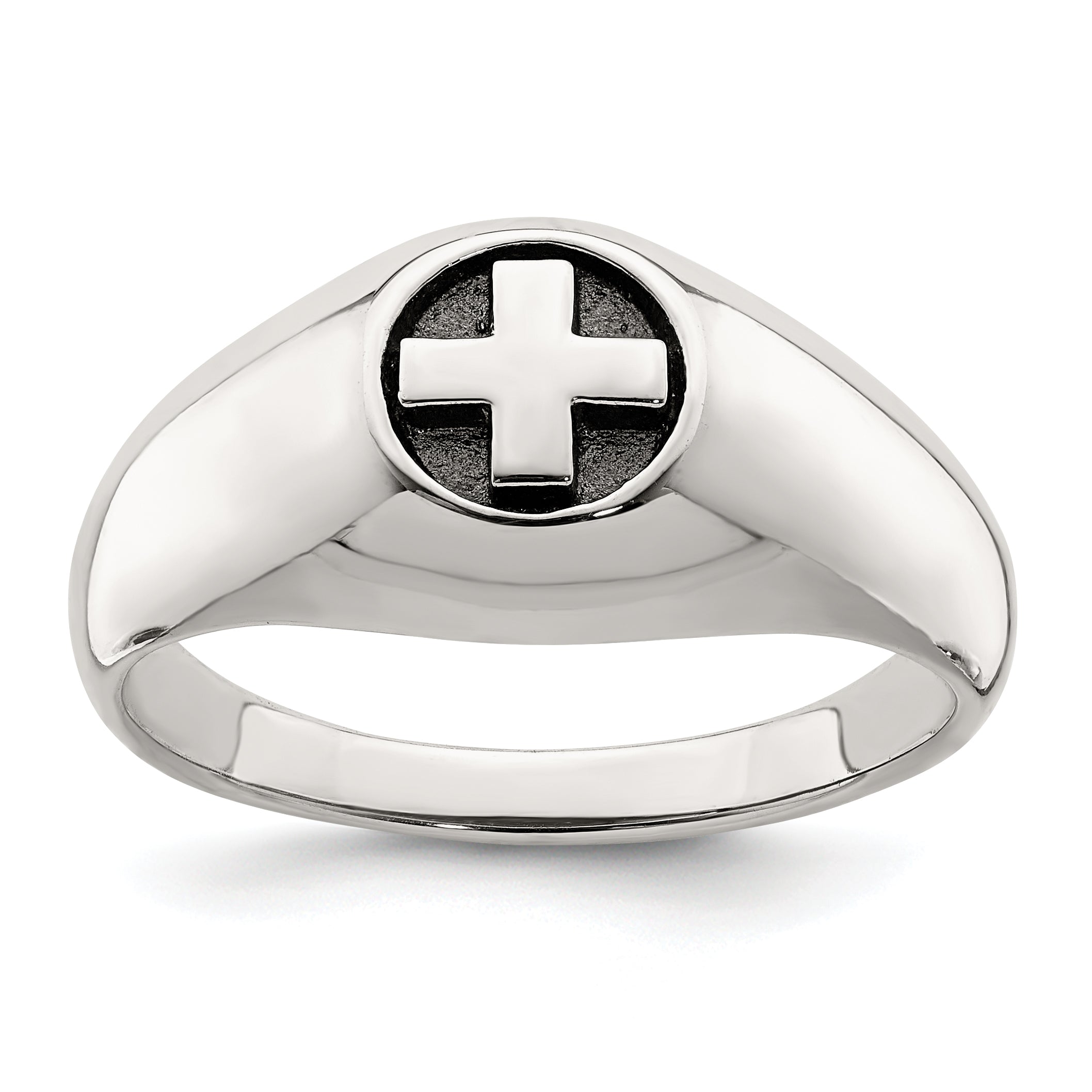 Sterling Silver Antiqued Cross Ring