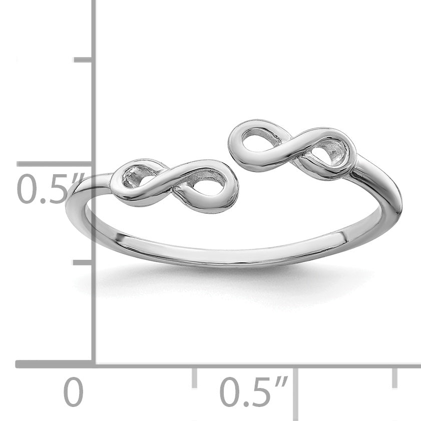 Sterling Silver Rhodium Plated Infinity Ring