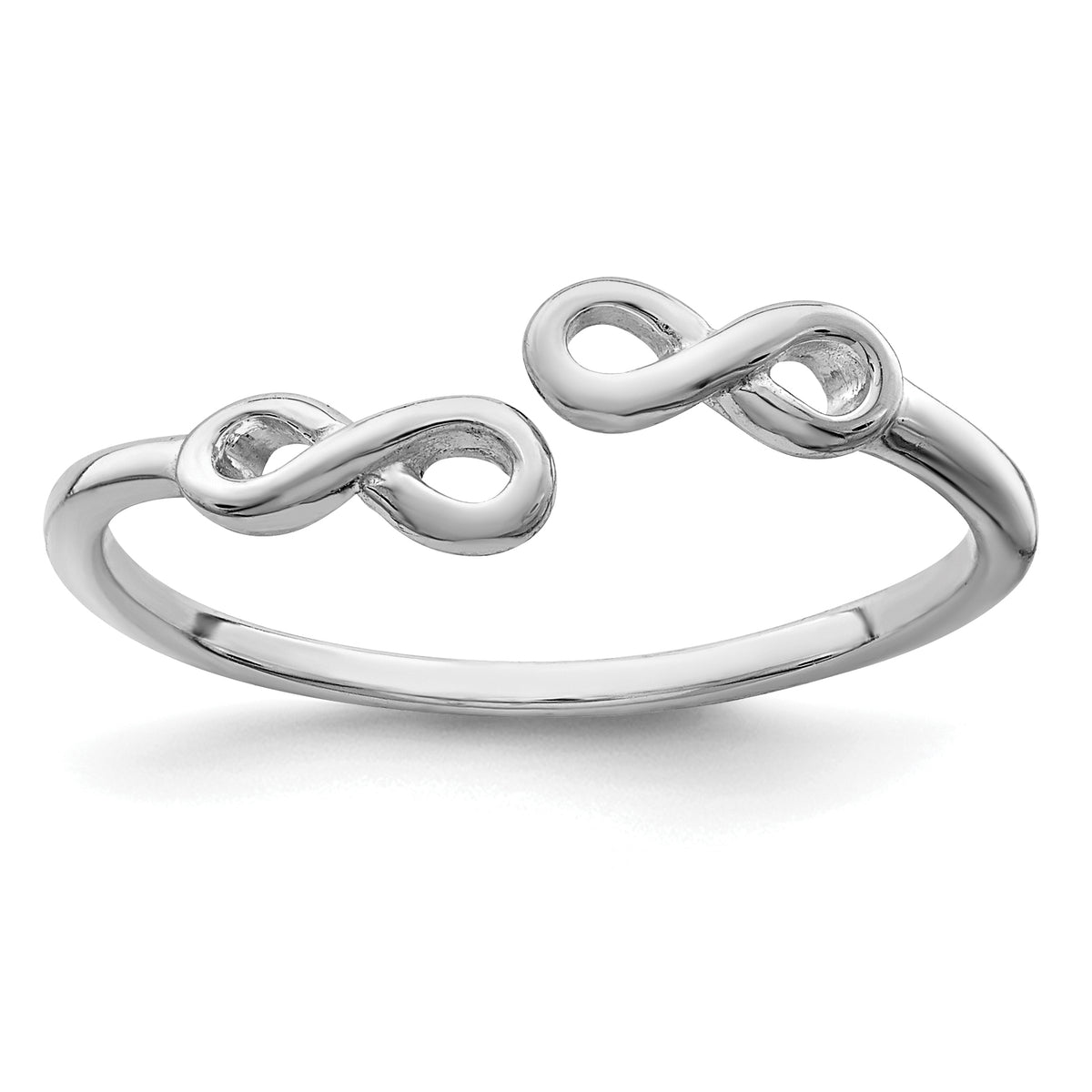 Sterling Silver Rhodium Plated Infinity Ring