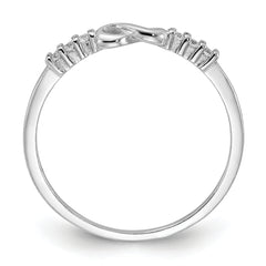 Sterling Silver Rhodium Plated CZ Infinity Ring