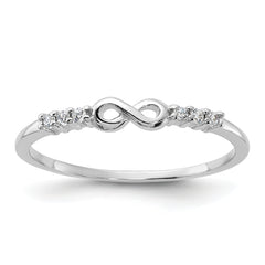 Sterling Silver Rhodium Plated CZ Infinity Ring