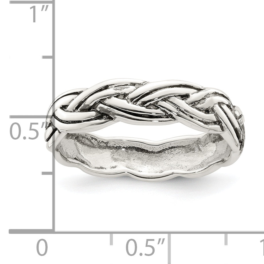 Sterling Silver Antiqued Celtic Band