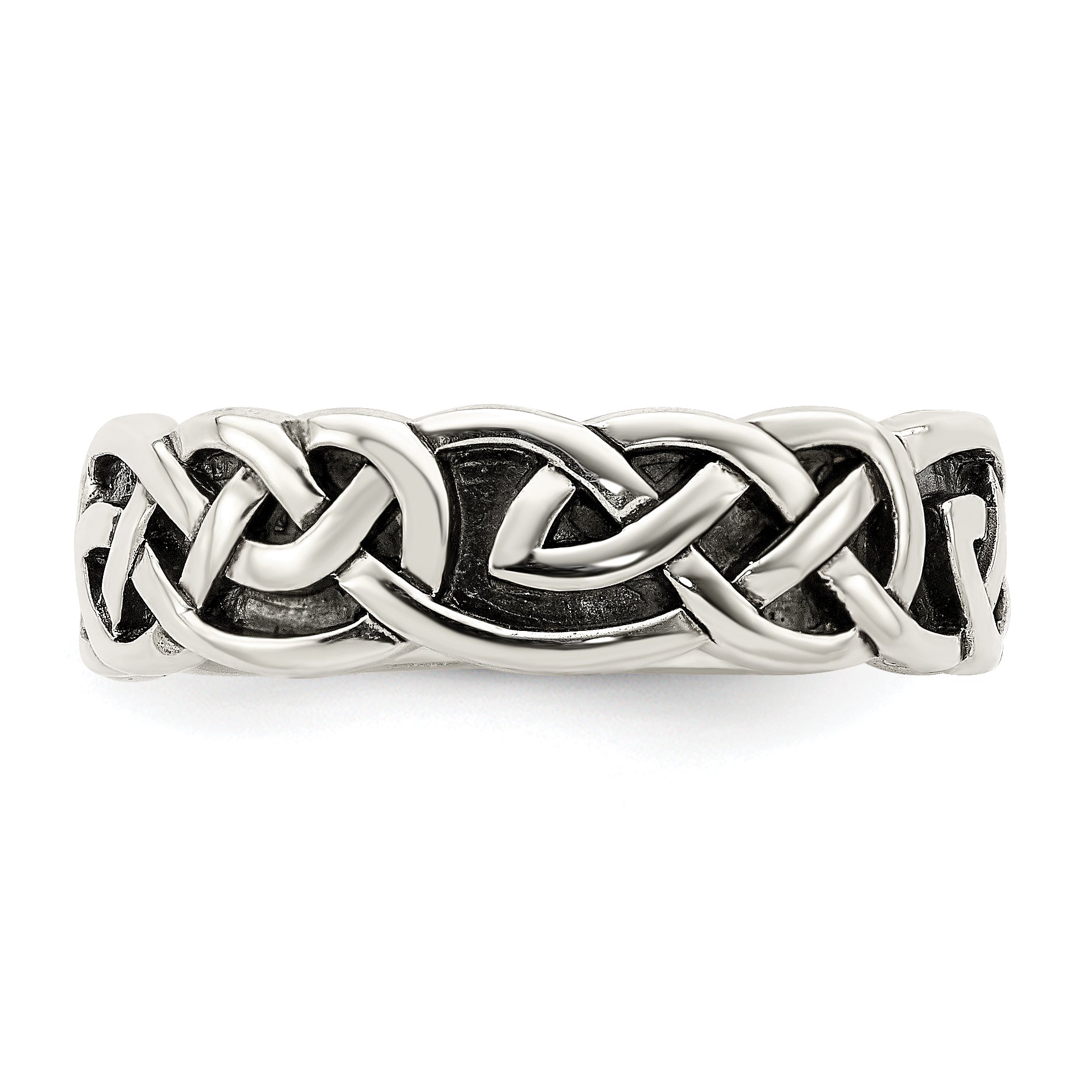 Sterling Silver Antiqued Celtic Knot Band