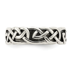 Sterling Silver Antiqued Celtic Knot Band