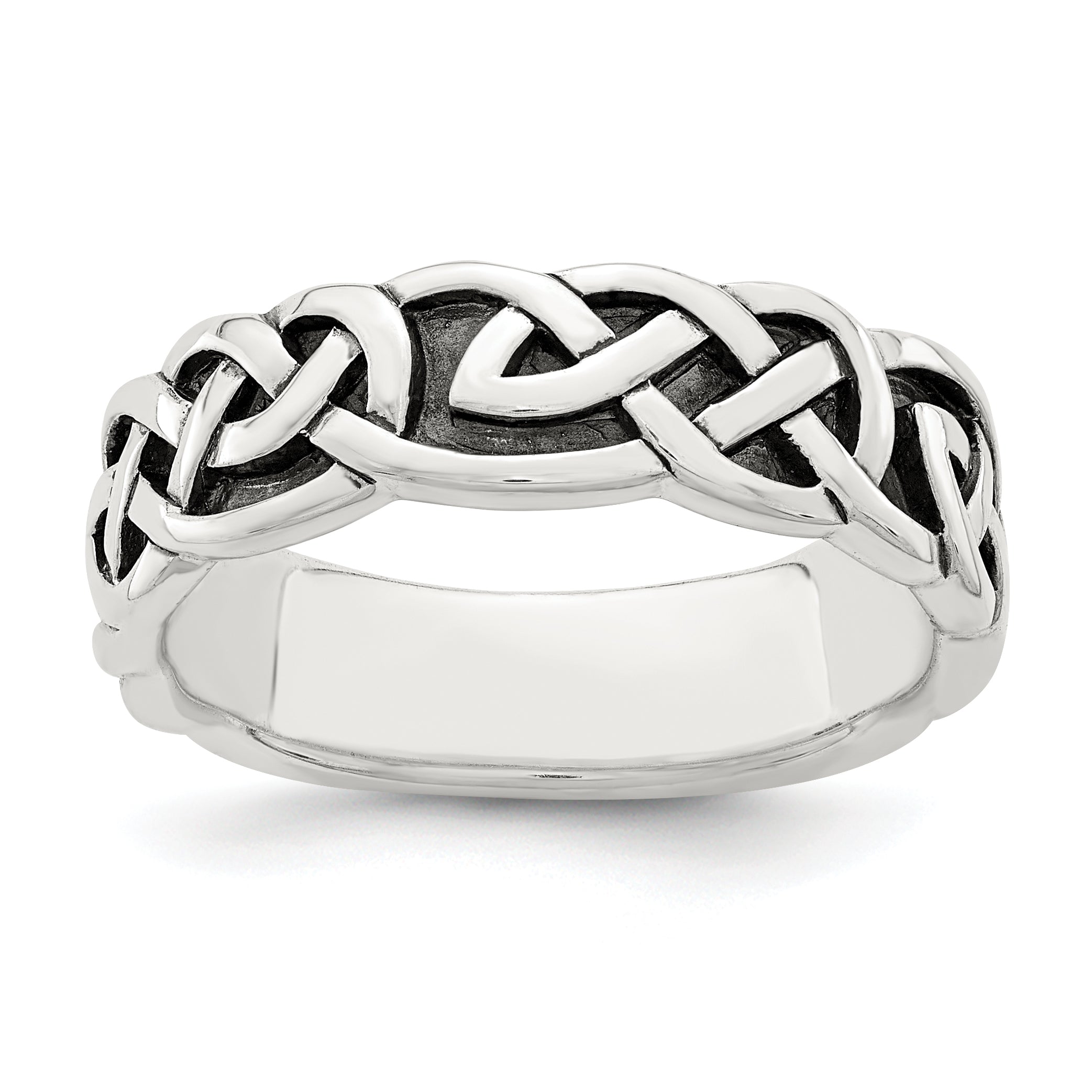 Sterling Silver Antiqued Celtic Knot Band