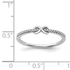 Sterling Silver Rhodium-plated CZ Infinity Ring