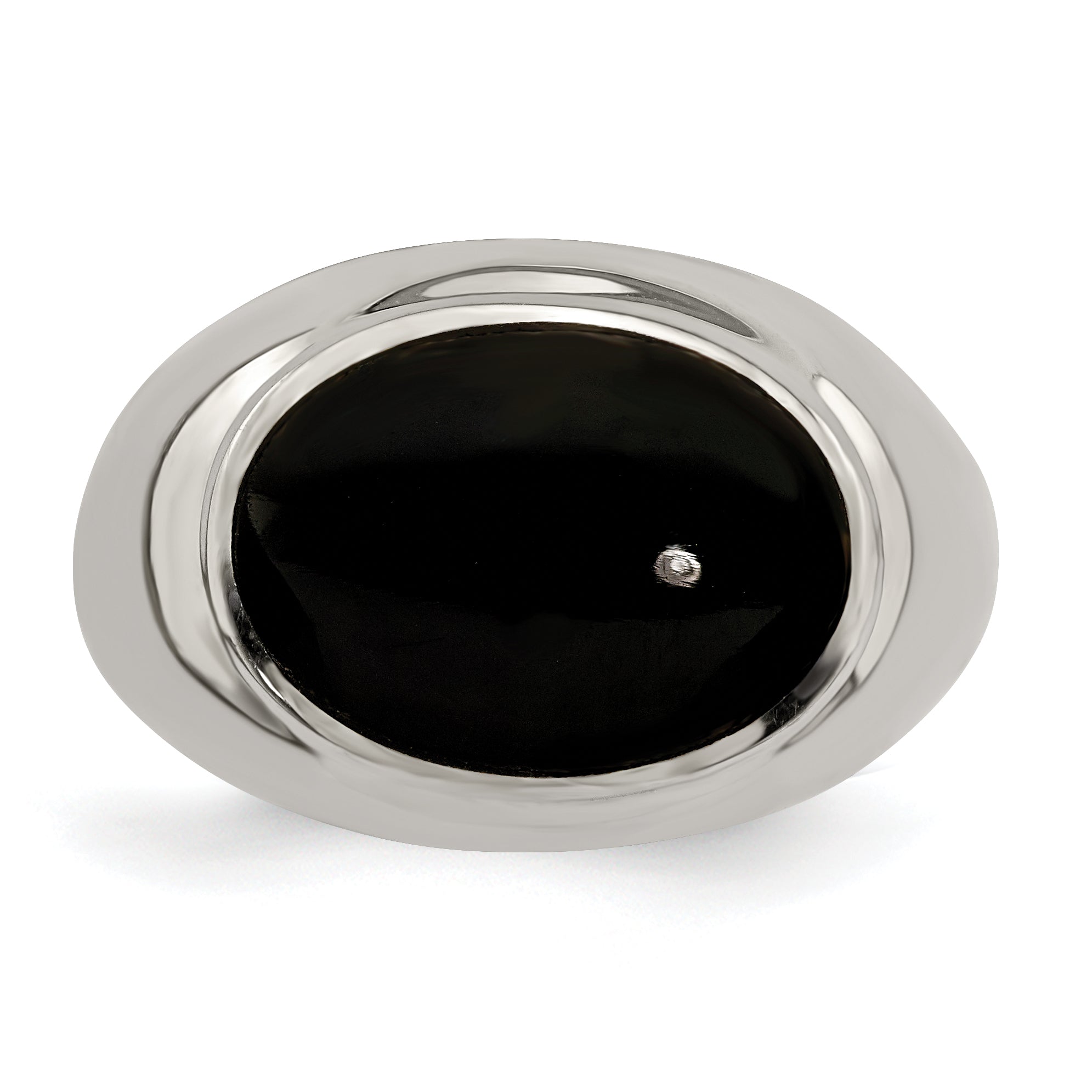 Sterling Silver Polished Black Onyx Ring