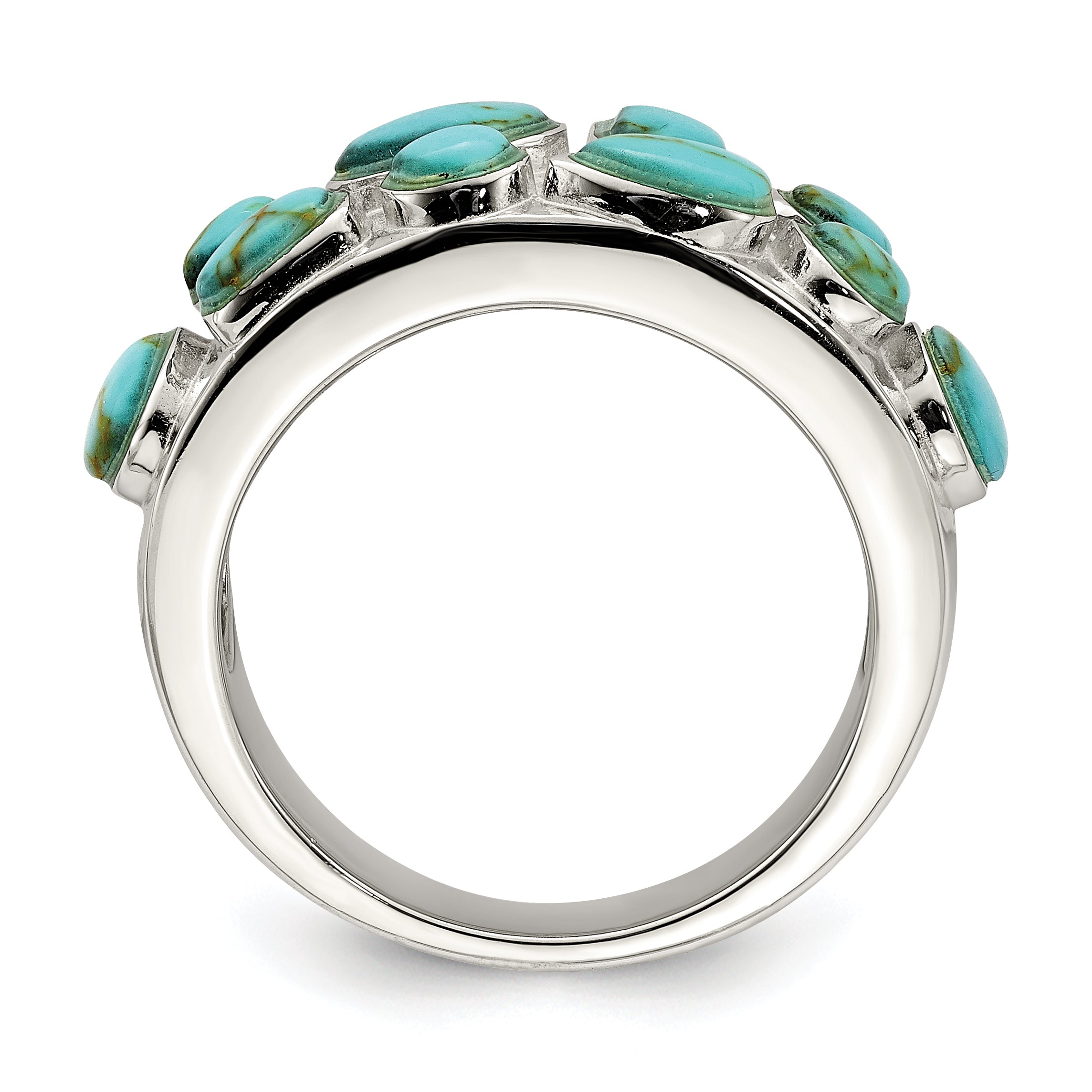 Sterling Silver Synthetic Turquoise Inlay Ring