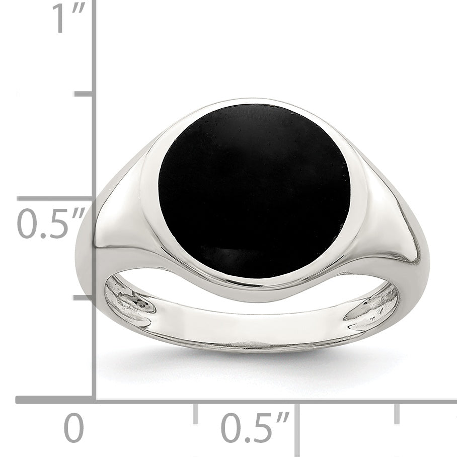 Sterling Silver Onyx Inlay Ring