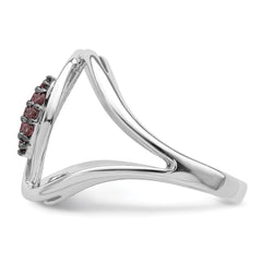 Sterling Silver Rhod-plat Rhodolite Garnet Ring