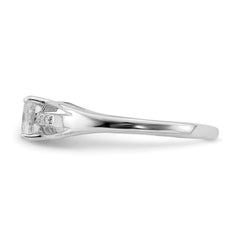 Sterling Silver Rhod-plated Diamond White Topaz Ring