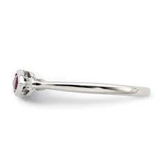 Sterling Silver Rhodium-plated Polished Rhololite and White Topaz Ring