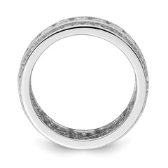 Sterling Silver Rhodium-plated CZ 3-row Eternity Ring