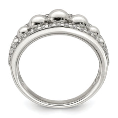 Sterling Silver CZ WithBeads Ring