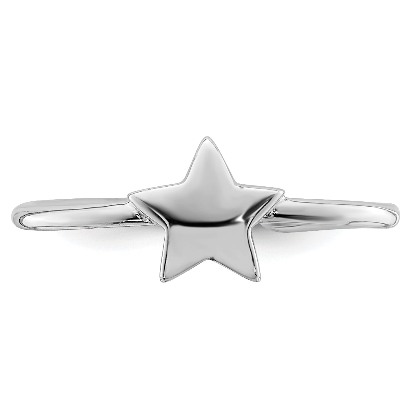 Sterling Silver Rhodium-plated Polished Star Toe Ring