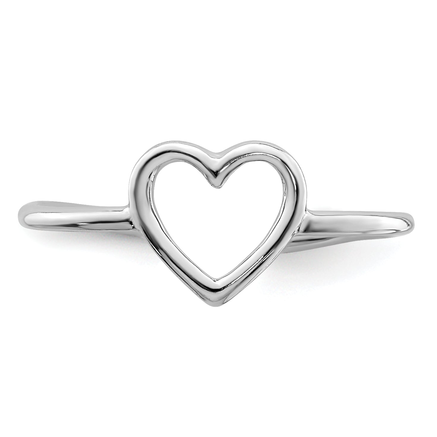 Sterling Silver Rhodium-plated Polished Heart Toe Ring