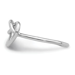 Sterling Silver Rhodium-plated Polished Heart Knot Toe Ring