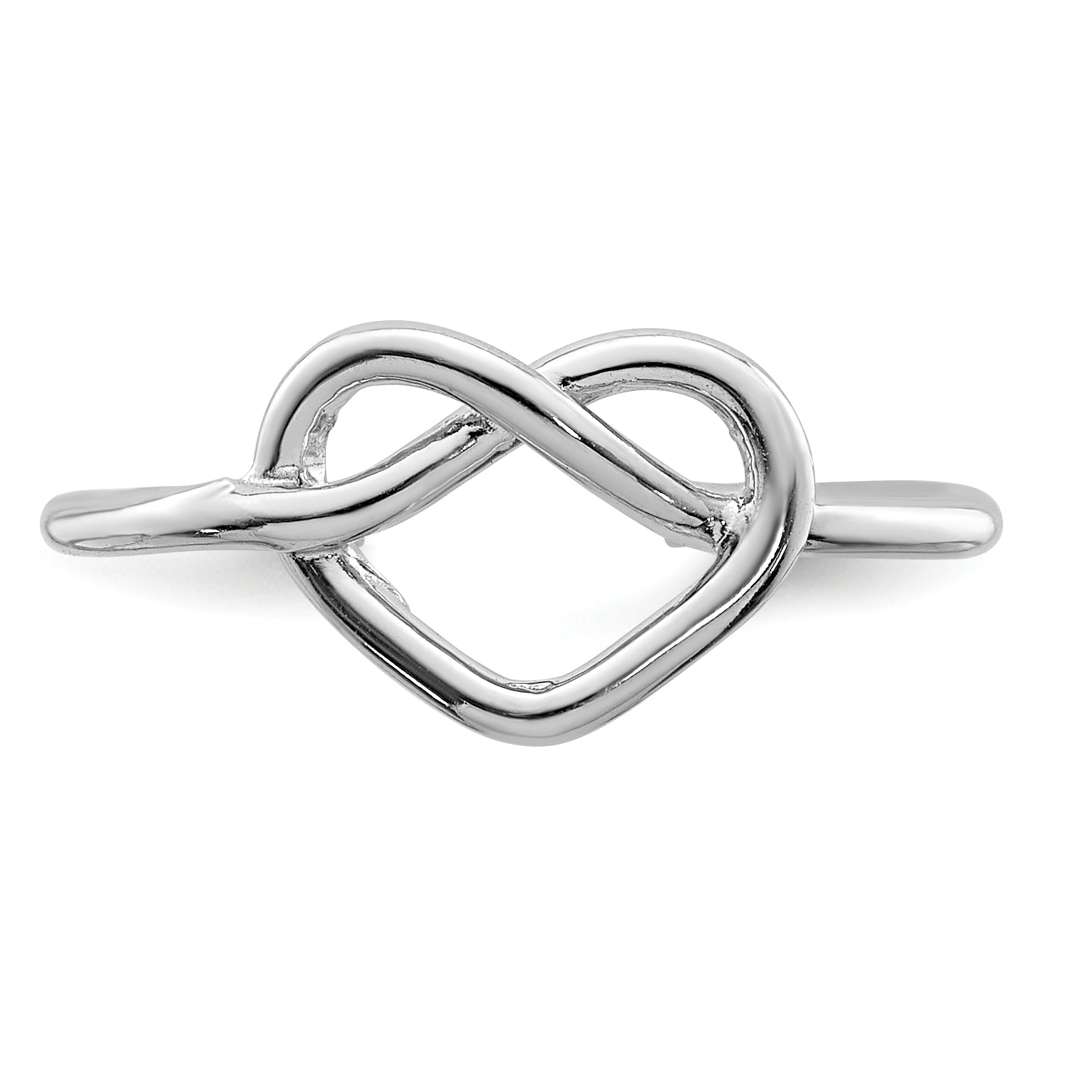 Sterling Silver Rhodium-plated Polished Heart Knot Toe Ring