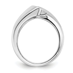 Sterling Silver Rhodium-plated Polished Shooting Stars Ring