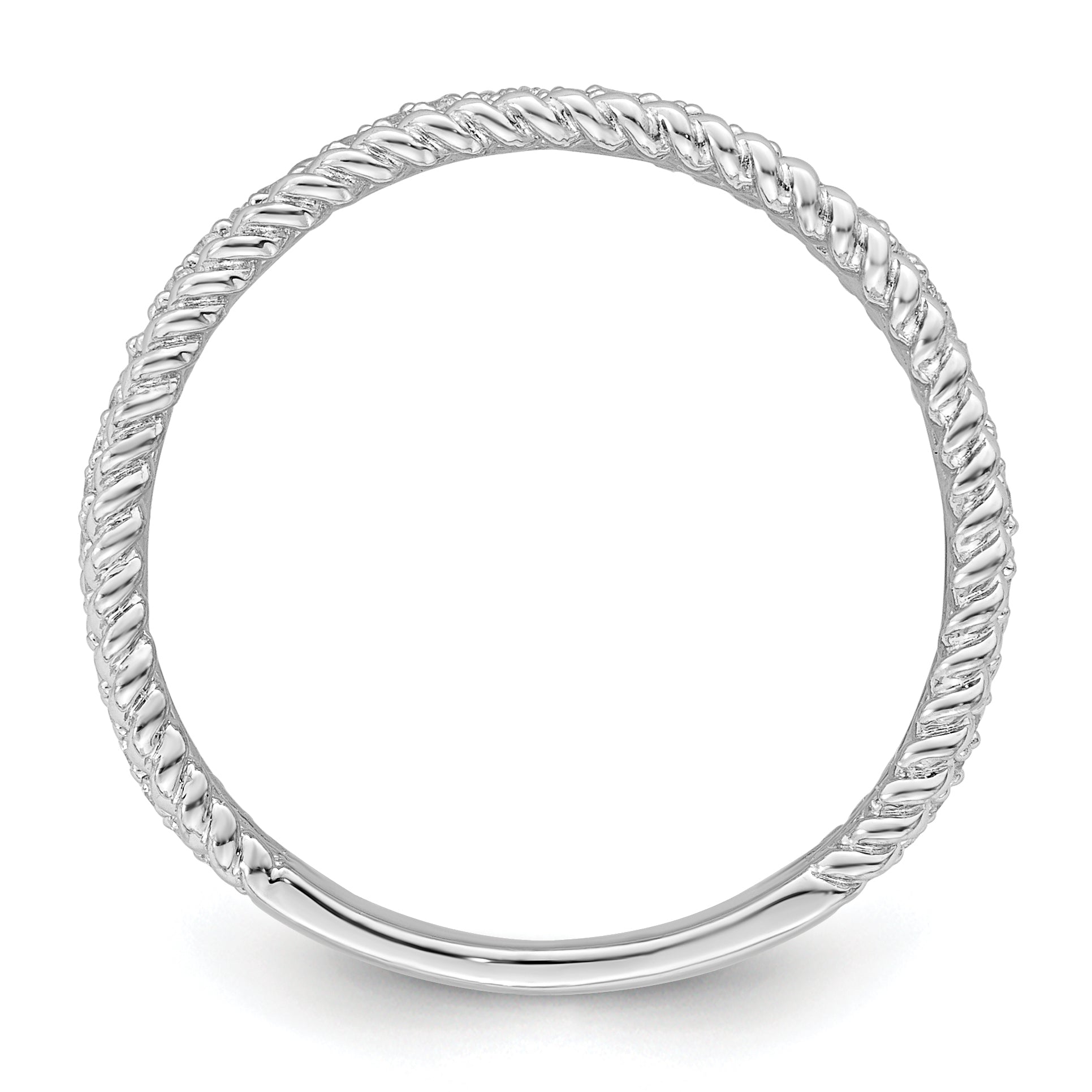 Sterling Silver Rhodium plated CZ Band