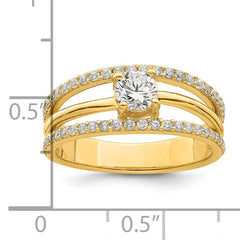 Sterling Silver Gold-plated CZ Ring