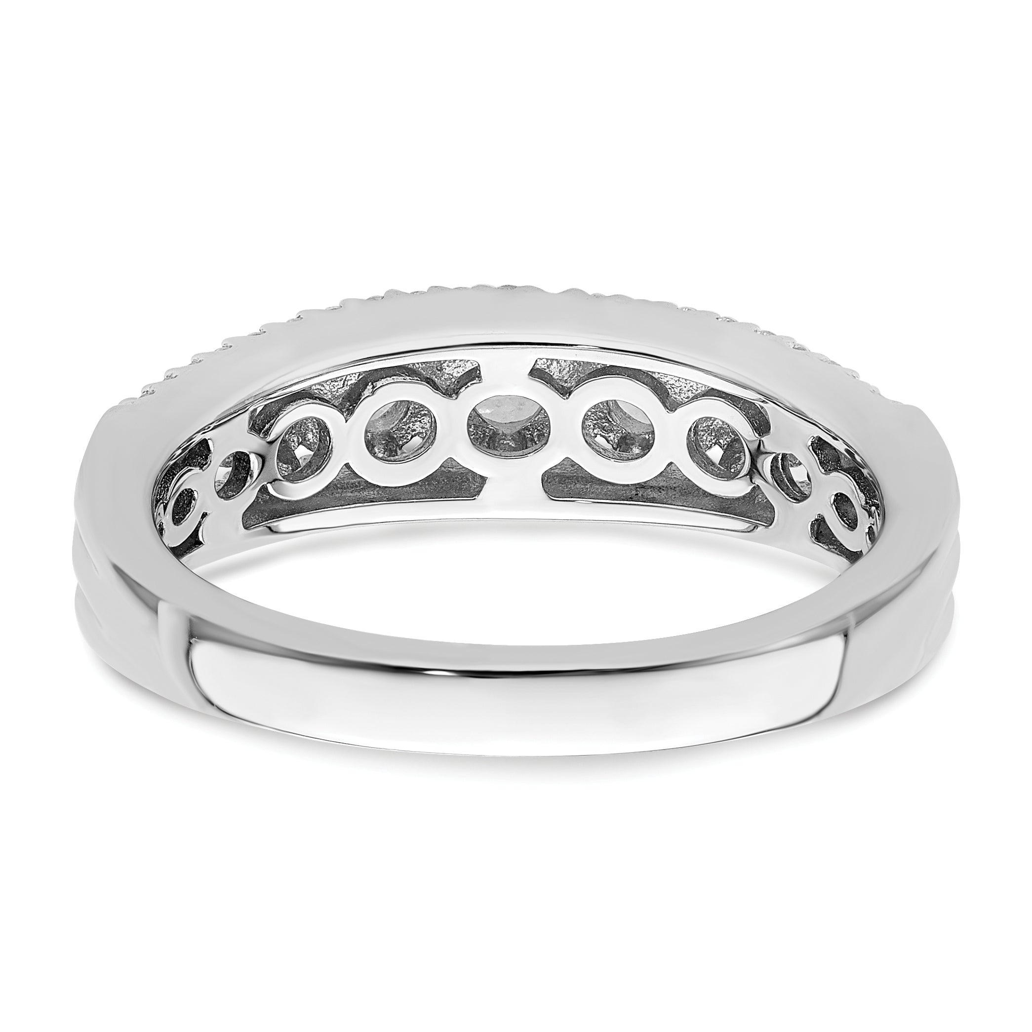 Sterling Silver Rhodium plated CZ Ring