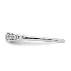 Sterling Silver Rhodium-plated Polished CZ Ring