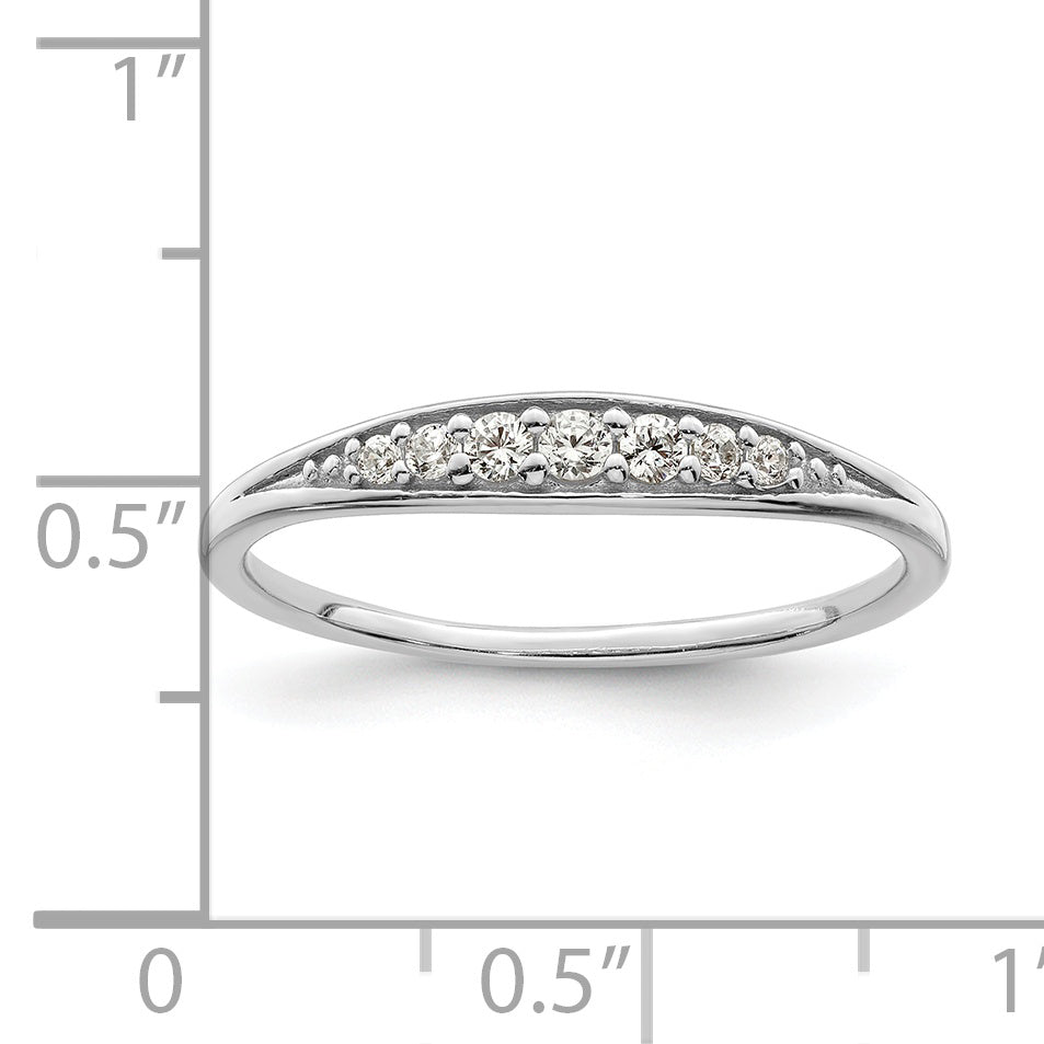 Sterling Silver Rhodium-plated Polished CZ Ring