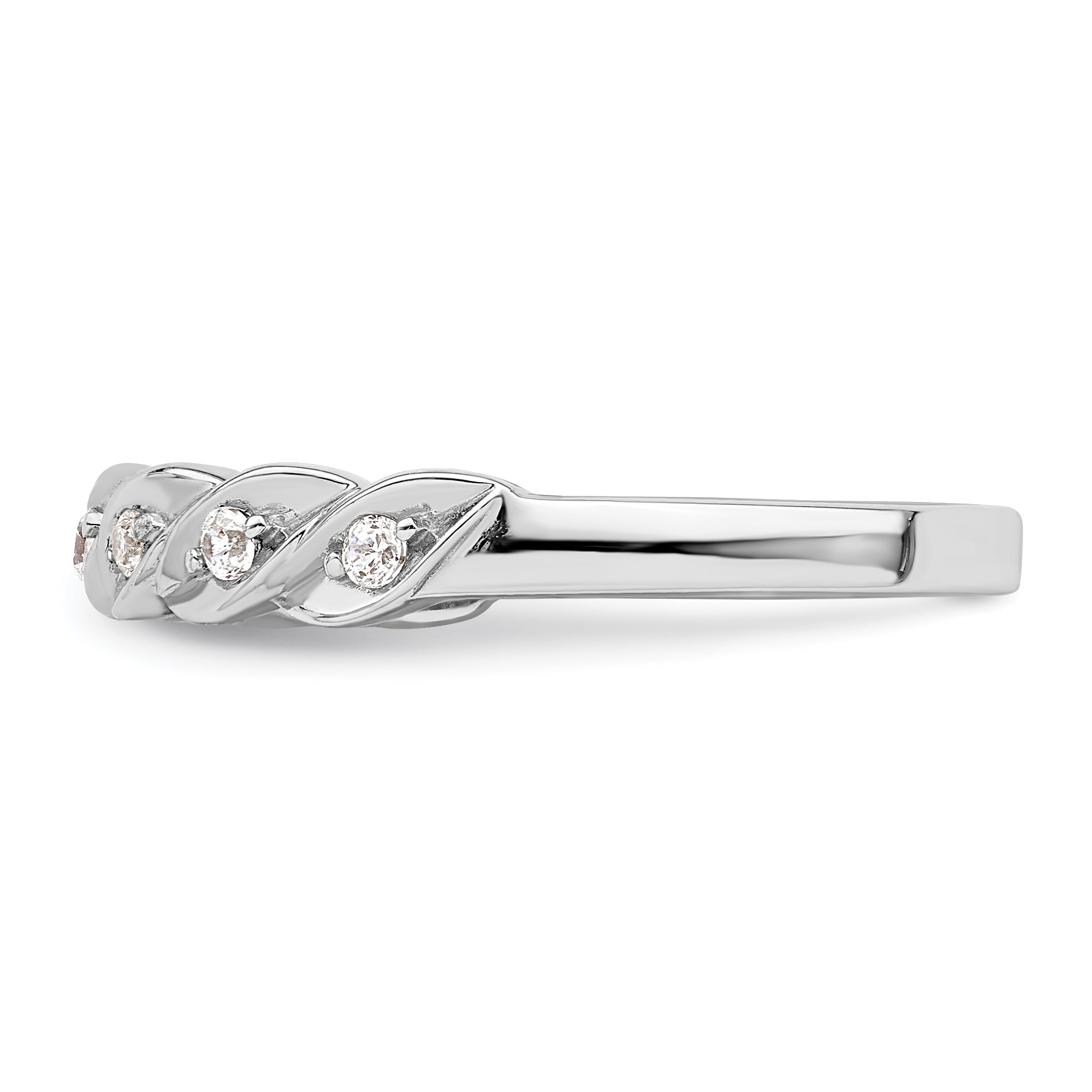 Sterling Silver RH Polished CZ Twisted Ring