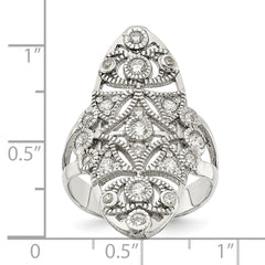 Sterling Silver Polished Fancy CZ Ring