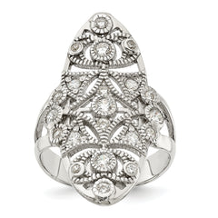 Sterling Silver Polished Fancy CZ Ring