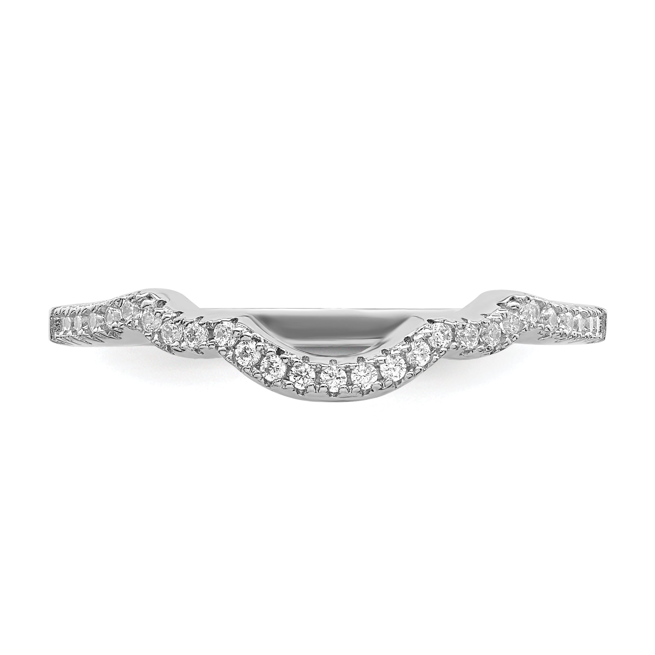 Sterling Silver Rhodium plated 2 piece CZ Bridal Ring Set