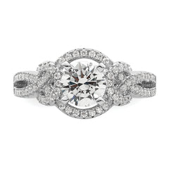 Sterling Silver Rhodium plated 2 piece CZ Bridal Ring Set